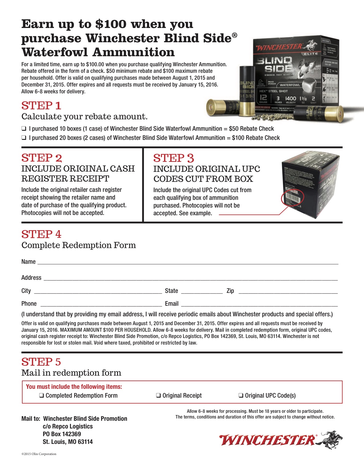 Earn up to 100 rebate from Winchester Ammo